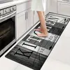 Alfombrillas de Cocina de Tira Larga Más Vendidas Juego de Dos Piezas Terciopelo de Cristal Resistentes a Manchas Antideslizantes para Platos y Tazas Anticaídas Transfronterizo