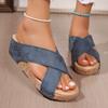 Boutique de Moda de Verão Sandálias Femininas de Sola Grossa, Couro de Alta Qualidade, Sola de Cortiça, Macias Elásticas, Sandálias Femininas Confortáveis e Antiderrapantes