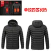 Chaqueta acolchada de algodón inteligente transfronteriza con capucha y mangas largas, chaqueta calefactora USB, temperatura constante, chaqueta acolchada de plumón cálida, traje calefactor