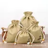 Bolsa Pequena de Algodão e Linho com Cordão e Logo Personalizado Bolsa de Armazenamento para Joias Bolsa com Cordão Feita à Mão para Artesanato e Colecionáveis