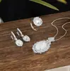 Prata Esterlina S925 Calcedônia Gelo Girassol Ovo de Pombo conjunto Feminino Novo Estilo Chinês Moda Nacional Jade Colar Brinco Anel