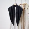 Lenço Triangular Fashion, Lenço de Seda Sarja, Xale, Lenço de Seda com Estampa de Castanha Estilo Retrô Literário, Decoração de Cinto para Mulheres