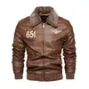 Popular Transfronteriza Amazon Invierno Terciopelo Solapa Cuero PU Chaqueta Hombres Moda Europea y Americana Talla Grande Chaqueta para Hombre
