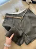 ¡Recomendación de nivel CHAO! Pantalones cortos de algodón y lino de doble gasa estilo old money para mujer, ropa exterior de verano, puño, diseño pequeño que alarga las piernas