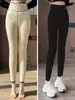 Leggings de vellón nube extra gruesos para mujer, de cintura alta, control de abdomen, adelgazantes, pantalones de algodón para otoño e invierno, forrados de vellón, engrosados y cálidos