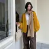Abrigo Suéter de Punto Talla Grande para Mujer, Estilo Coreano, Corte Holgado, Mangas de Linterna, Versátil Nuevo de Manga Larga