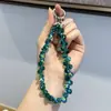 Cadena de Cristal con Cuentas Hecha a Mano para Teléfono Móvil de Celebridad de Internet para Mujeres, Llavero Exquisito y de Alta Gama Junta de Llavero Cadena Corta para Colgar el Teléfono Móvil en la Muñeca