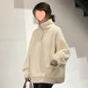 Inverno estilo coreano solto preguiçoso estilo casaco de lã de cordeiro moda falso lã de cordeiro ins All-match pullover sweater para mulheres