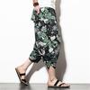 Calças Masculinas de Verão de Perna Larga Calças Tailandesas Masculinas Largas Bloomer Modernas Plus Size Cropped Drop Calças Masculinas Florais