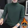 Al por mayor otoño e invierno forro polar de doble cara cuello medio-alto tejido base para hombre, ropa interior interior cálida engrosada, camiseta de manga larga