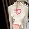 Camiseta Infantil Outono/Inverno Gola Meia-Alta Autoaquecimento Quente Top para Menina Acabamento com Babado de Veludo Camada Base