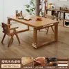 Escritorio Largo Grande para Sala de Estar, Mesa de Lectura y Estudio, Escritorio para Oficina en Casa, Mesa de Té, Mesa Grande Integrada, Estación de Trabajo