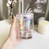 Vaso de Vidrio con Junta de Bambú Colorido de Moda con Pajita, Vaso para Doble Bebida, Vaso de Agua de Recuerdo, Vaso de Regalo de Apertura