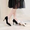 2024 nuevos zapatos de boda de tacón alto grueso de punta cuadrada zapatos de boda nupcial zapatos de una sola capa hebilla cuadrada pedrería
