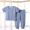 Pijamas de Dibujos Animados para Niños, Verano Delgados de Manga Corta Bebé Pantalones Largos, Ropa para el Hogar, Ropa Transpirable de Seda de Hielo para Niños Pequeños