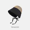 Nuevo sombrero de cubo elegante de ala ancha para mujer, sombrero de sol de verano para proteger la cara, sombrero de pescador, sombrero de paja para proteger del sol en viajes