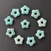 Componente Flor de Cinco Pétalas de Cristal 15mm Furo de 4mm Pingente Flor de Ágata Natural Joias Artesanais Charms para Roupas Fonte Atacadista