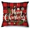 Funda de almohada navideña Transfronteriza Amazon Decoración del hogar Estilo europeo Lino sintético Funda de cojín para sofá Funda de almohada para vacaciones de Navidad