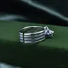 Anillo múltiple de plata de ley S925 anillo anillo cruz corona estrella femenino personalidad retro moda anillo abierto al por mayor