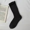 Calcetines de mujer para otoño e invierno, calcetines grises de estilo coreano hasta la pantorrilla, calcetines apilables simples y versátiles, calcetines largos de algodón puro para mujer, venta al por mayor desde Zhuji