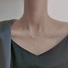 Collar con forma de espiga de trigo y hojas de diamante para mujer, diseño moderno, ligero, lujoso, de alta gama, fresco, combinable con todo.