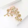 Broche de Liga de Metal Elegante e Simples com Diamantes e Design de Flor de Cerejeira, Broche Clássico para Acessório de Roupas Femininas: Br4428