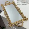 Espejo con Forma de Oro en Relieve Estilo Palacio Retro Francés, Espejo de Maquillaje, Espejo Decorativo, Bandeja para Fotos de Pared DIY
