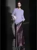 Loja Oficial Shanghai Dan Nong/Suéter de Tricô Sem Costura com Gola Redonda e Acabamento Escovado em Cashmere para Mulheres, Suéter Pulôver Solto para Outono e Inverno