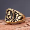 Ebay Anillo de titanio y acero europeo y americano joyería para hombre al por mayor acero inoxidable Anillo masónico G una generación