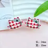 Lindo nuevo accesorio para el cabello de Pascua y Invierno, cabeza de gato KT a cuadros de acrílico, material de parche para horquilla DIY, venta al por mayor