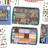 Adesivos de Paisagem em Miniatura Cena Noturna de Apartamento Retrô Desenho Animado Adesivos DIY Estilo Igual ao Xiaohongshu Adesivos de Animais para Alívio de Estresse