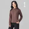 Top de yoga con sensación de segunda piel, cuello alto, corte ajustado, chaqueta deportiva corta para mujer, de alta gama, transpirable y cepillado, ropa de yoga