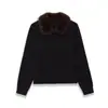 Aliexpress 2025 Invierno Nuevos Productos Moda Femenina Transfronteriza Europea y Americana Top de Punto con Solapa de Piel Sintética con un Toque de Alta Gama