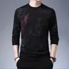 Camiseta de manga larga con cuello redondo Suéter para hombre Delgado Ropa de Primavera y Otoño 2023 Top para Jóvenes y Adultos Camiseta Holgada Camiseta Básica Pequeña Moderna