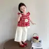 Conjunto de Niña Verano 2025 Nuevo Estilo Pantalones para Bebé Chaleco para Bebé Ropa de Verano para Niños Pantalones de Pierna Ancha para Niñas