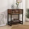 Gabinete de Almacenamiento Estilo Simple Transfronterizo Estante de Almacenamiento de Hierro Vintage Madera Maciza Gabinete de Entrada Pintado Gabinete de TV para Apartamento Pequeño