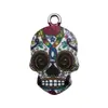 Halloween Transfronterizo Estilo Europeo y Americano Esmalte Impreso Calavera Colgante Creativo DIY Joyería Pulsera Accesorios
