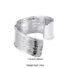 Anillo de Acero de Titanio con Textura Irregular Martillada de Moda para Mujer, Anillo Abierto Exagerado, Pequeños Accesorios de Yiwu