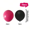 Set de 30 Globos Rojo Rosa y Negro Globos Engrosados Decoración de Escena para Cumpleaños de Niños Boda Decoración Festiva