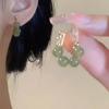 Clip para oreja Qingqing Zijin Clip para oreja para mujer Aretes Verano Nueva Moda Aretes de Jade Imitación Accesorios para Aretes