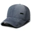 Nueva Gorra Plana de Invierno para Hombre con Felpa Gruesa, Gorra de Algodón Cálida Casual para Exteriores, Gorra de Béisbol a Prueba de Viento con Protección para los Oídos