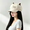 Chapéu Fofo de Orelha de Gato Celebridade da Internet Bordado Chapéu Octogonal Feminino Boné Plano Fashion Versátil Boina Retrô Outono Inverno Personalizado