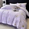 Juego de cuatro piezas de algodón bordado Venus apto para la piel, juego de algodón apto para la piel simple y lujoso, juego de ropa de cama de cuatro piezas para uso doméstico