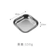 Plato Cuadrado de Acero Inoxidable 304 Coreano Plato para Restaurante Pollo Frito Papas Fritas Snack Plato Dorado Barra Dorada Ktv Plato para Snack Plato Pequeño