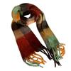 Bufanda Candy Rainbow Plaid Mohair para Mujer Otoño e Invierno Imitación Cachemira ins Europeo y Americano ac Color Dividido Chal con Borlas Estudiante