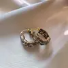 Brincos de Tarraxa Geométricos de Zircônia Elegantes Franceses Design Único Quadrado de Nicho Brincos Simples Moda Versátil Acessórios de Brincos para Mulheres