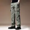Pantalones casuales de trabajo a prueba de tres (agua, aceite, suciedad) para hombre, pantalones rectos para hombre, pantalones largos para exteriores de talla grande, pantalones largos holgados y versátiles de múltiples bolsillos
