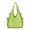 Bolsa de compras plegable ecológica, poliéster, gran capacidad, color liso, bolsa de mano ecológica, bolsa portátil para la compra para supermercados, plegable