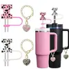 (2 + 2) Tampa de Canudo Leopardo para Copo Stanley de 30 e 40oz Acessórios para Copo de Vidro