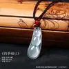 Colgante de Calcedonia Blanca Tipo Hielo de Guanyin Buda, Joyería de Jade, Colgante de Ágata Blanca Transparente como el Hielo, Adorno de Jade, Collar de Jade Blanco